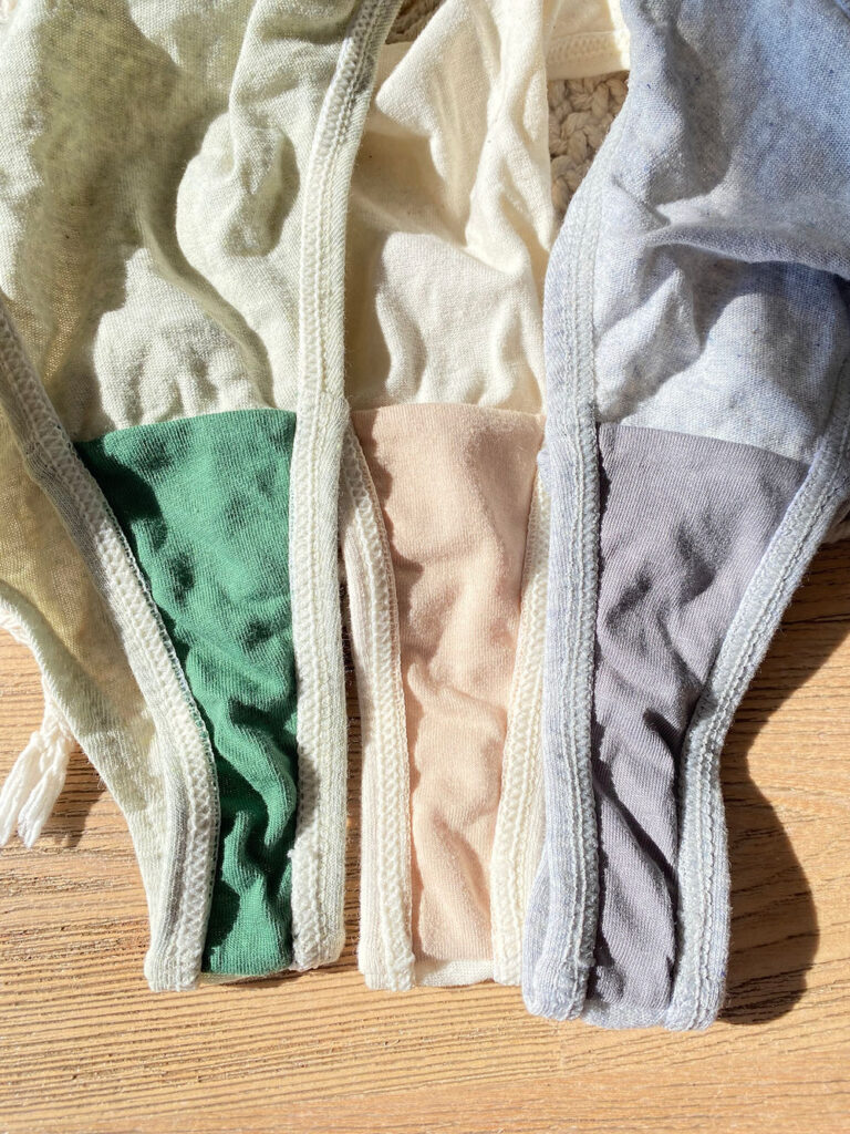 gusset or small pocket in women's underwear